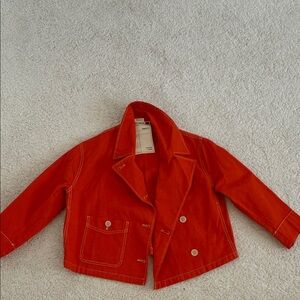 Zara Kids Bright Red Jean Jacket